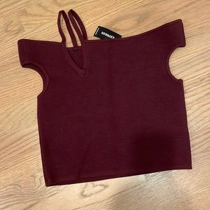 Express off shoulder knit top